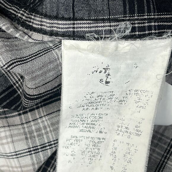 Dickies Shirt Mens 4XL Black White Plaid Relaxed Fit Workwear Button Big & Tall - Picture 6 of 12